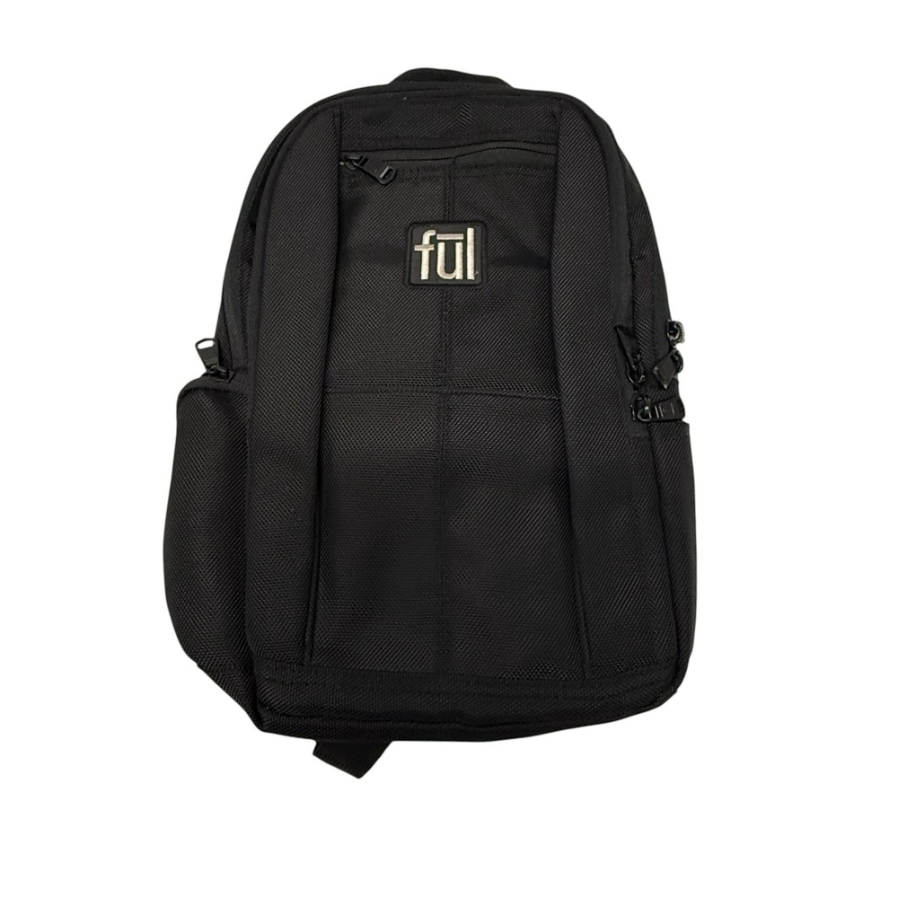 Ful Black Ballistic Nylon Backpack Multi Pocket Padded Straps Commuter Bag